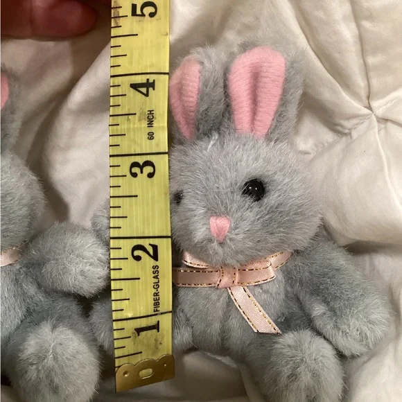 Vintage Russ Gray Plush Bunny Trio - Picture 3 of 6